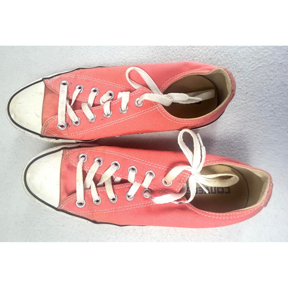 Converse All Star Sneakers Women 8 Coral Orange Classic Low Top Shoes